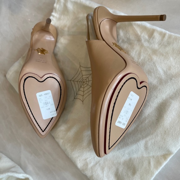 Charlotte Olympia Monroe Leather Slingback Pump 10 - Picture 5 of 9